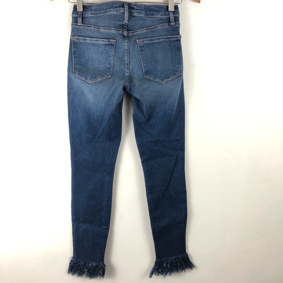 Frame Denim Blue Le Skinny Jeanne Raw Hem Jeans 24 - Picture 3 of 8